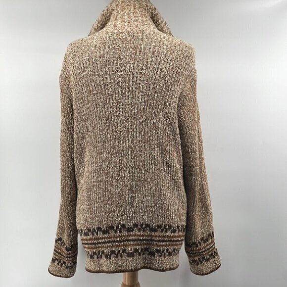 Tundra 100% pure virgin wool cardigan cottage core neutral unique toggle sz S - Picture 11 of 12